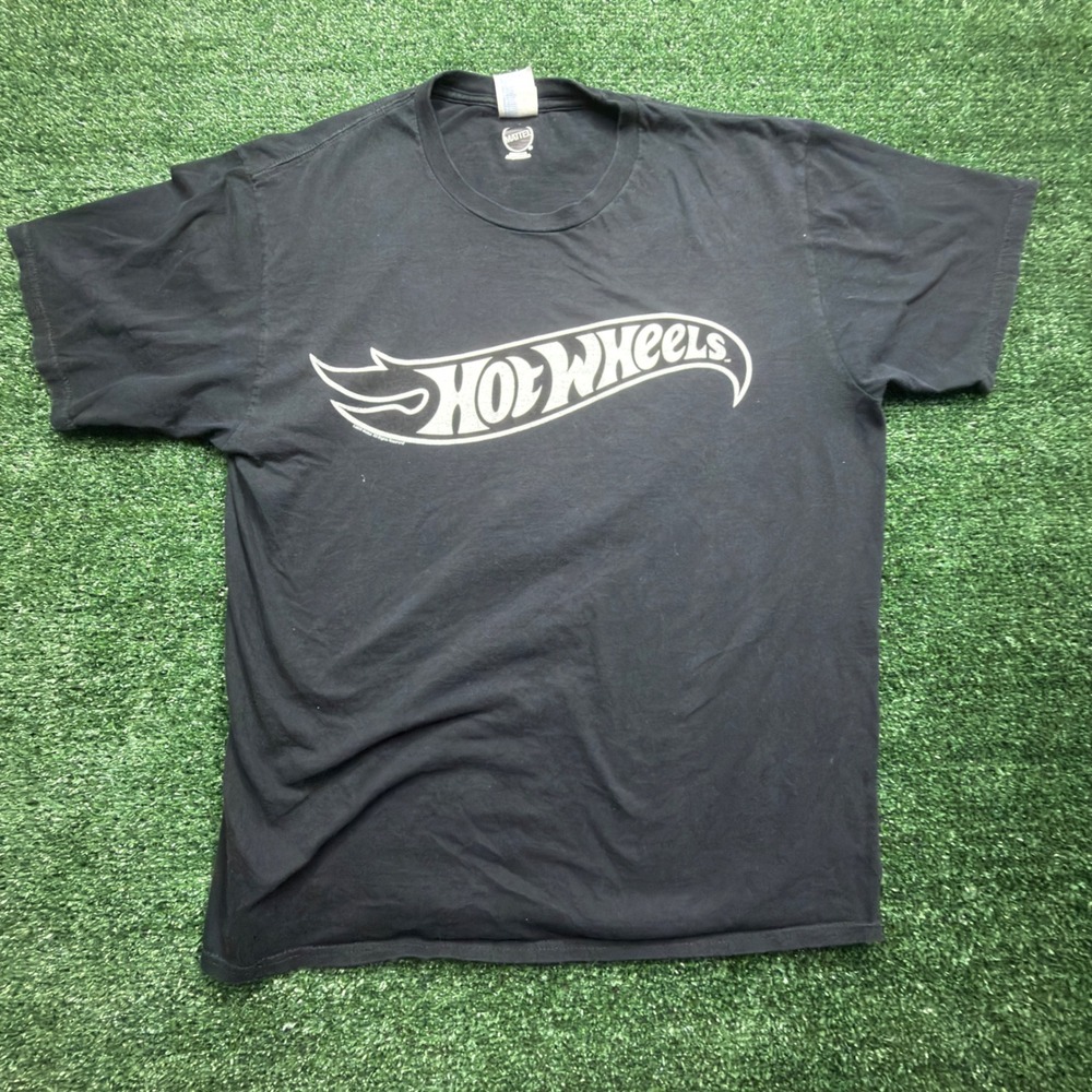 Hot Wheels Graphic T-Shirt Mens Large Black Port & Company Ring Spun Tee